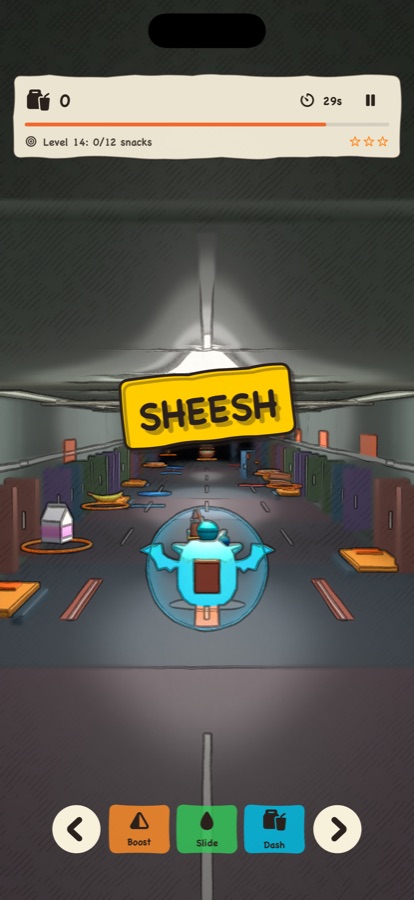 A SHEESH meme sticker during a hallway run