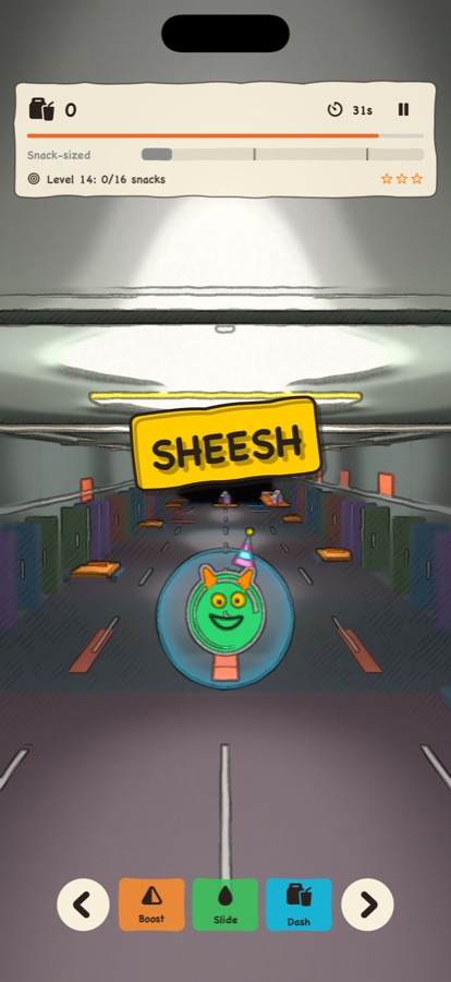 Your drawing running the hallway with a SHEESH sticker