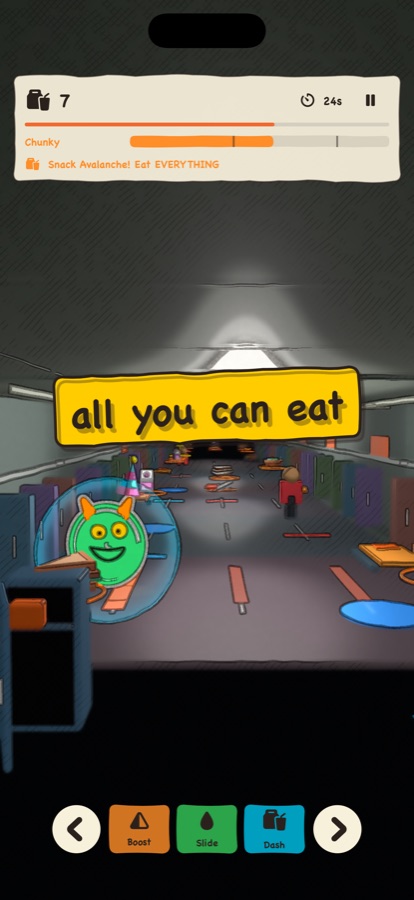A snack avalanche during a run