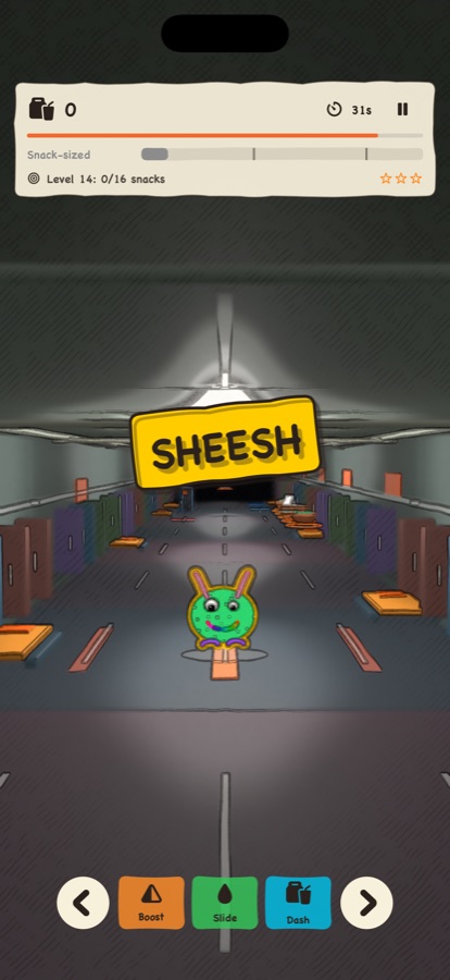 Your drawing running the hallway with a SHEESH sticker