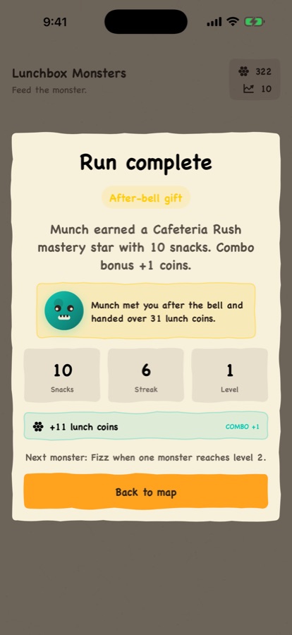 Run results with a monster gift