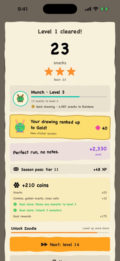 Three-star results with a drawing rank-up